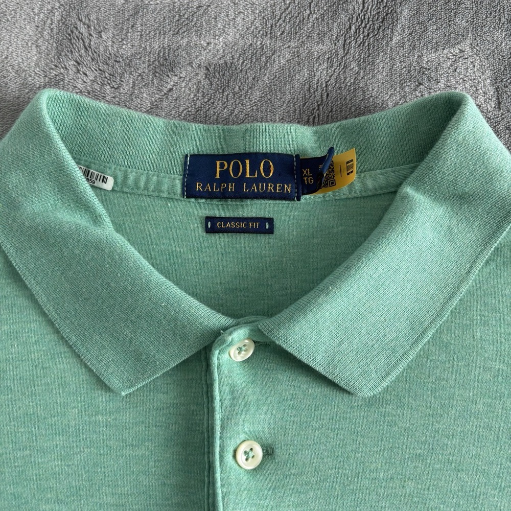 RALPH LAUREN‎ Polo Golf Green Cotton Short Sleeve Men's Polo Shirt - Size XL - Picture 5 of 9